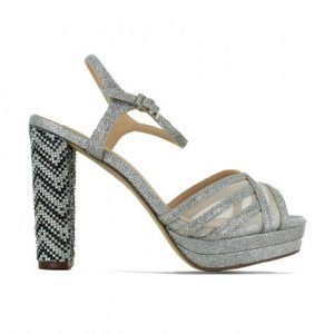 Sandalia tacón bicolor